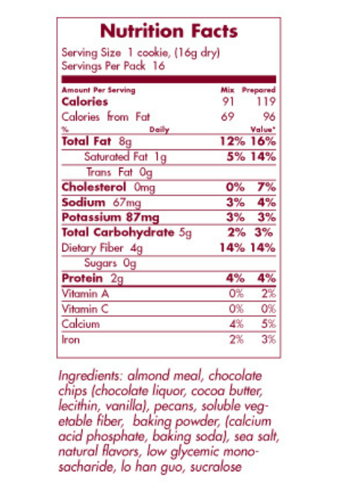 Carb Counters™ Chocolate Chip Pecan Cookie Mix
